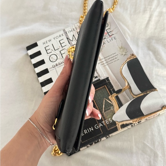 Prada Black Leather Chain crossbody bag wallet on chain - Picture 7 of 14